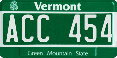 VT license plate ACC454