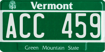 VT license plate ACC459