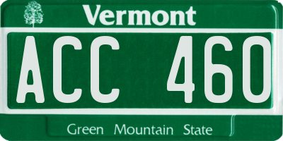 VT license plate ACC460