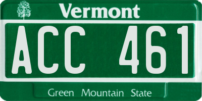 VT license plate ACC461