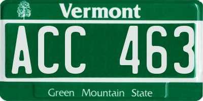 VT license plate ACC463