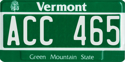 VT license plate ACC465