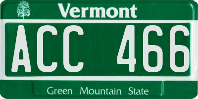 VT license plate ACC466