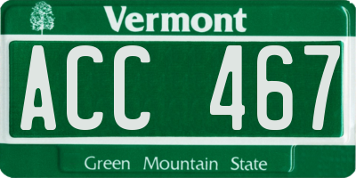 VT license plate ACC467