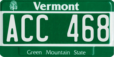 VT license plate ACC468