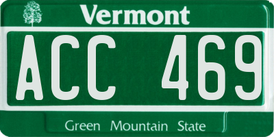 VT license plate ACC469