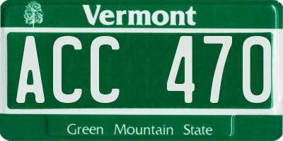 VT license plate ACC470