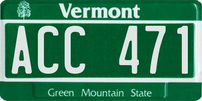 VT license plate ACC471