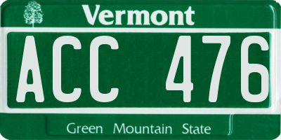 VT license plate ACC476