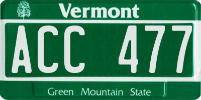 VT license plate ACC477