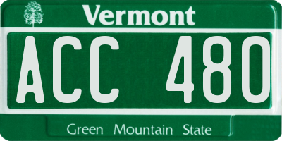 VT license plate ACC480