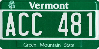 VT license plate ACC481