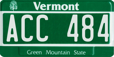 VT license plate ACC484