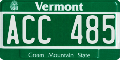VT license plate ACC485
