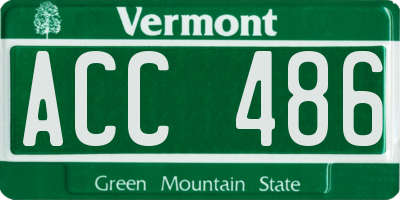 VT license plate ACC486