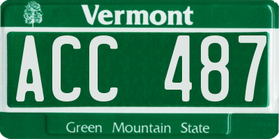 VT license plate ACC487