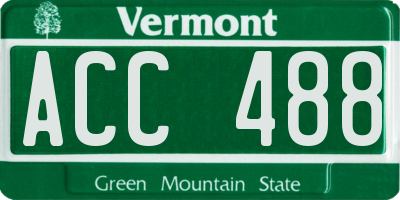 VT license plate ACC488