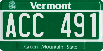 VT license plate ACC491