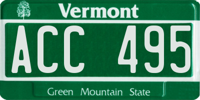 VT license plate ACC495