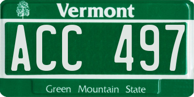 VT license plate ACC497