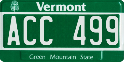 VT license plate ACC499