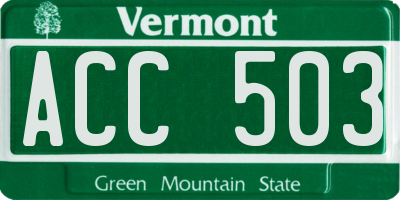 VT license plate ACC503