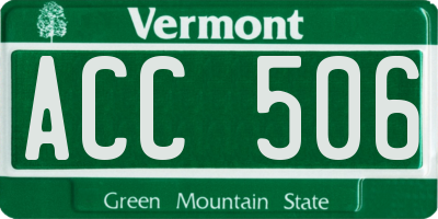 VT license plate ACC506