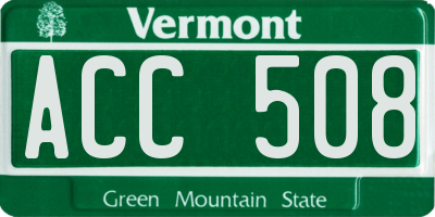 VT license plate ACC508