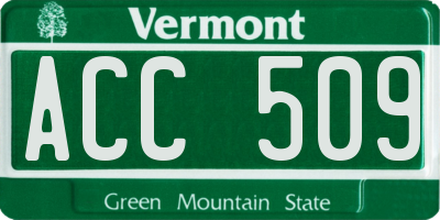 VT license plate ACC509