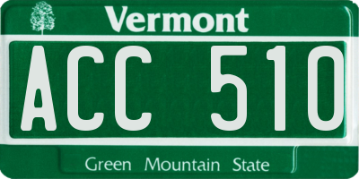 VT license plate ACC510