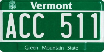 VT license plate ACC511