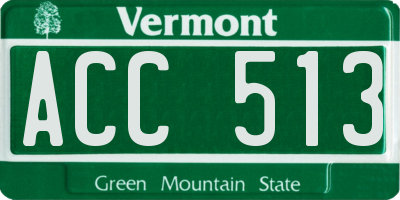 VT license plate ACC513