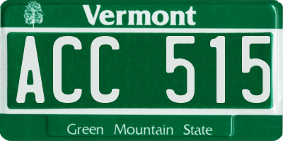 VT license plate ACC515