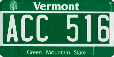 VT license plate ACC516