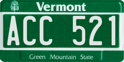 VT license plate ACC521