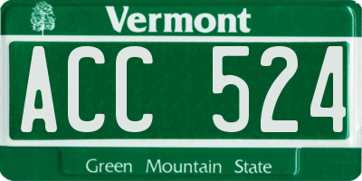 VT license plate ACC524