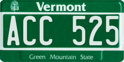 VT license plate ACC525