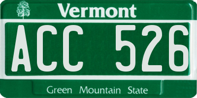 VT license plate ACC526