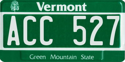 VT license plate ACC527