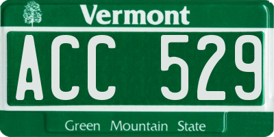 VT license plate ACC529