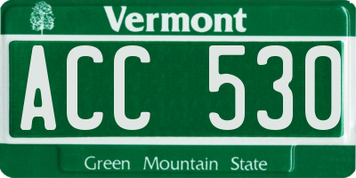 VT license plate ACC530