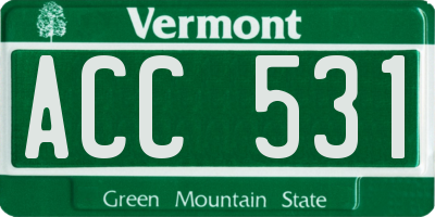 VT license plate ACC531