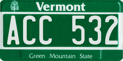 VT license plate ACC532