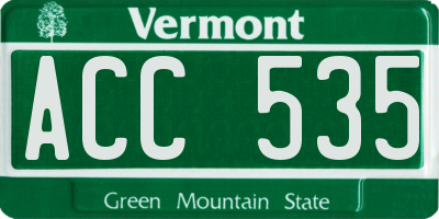 VT license plate ACC535