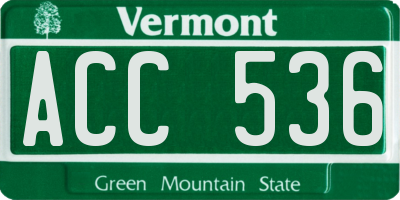 VT license plate ACC536