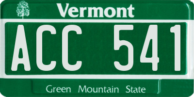 VT license plate ACC541