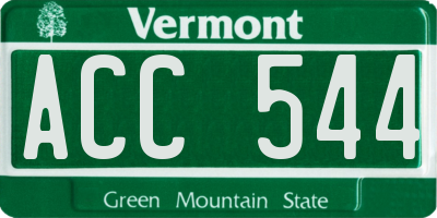 VT license plate ACC544