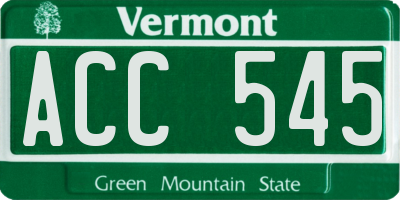 VT license plate ACC545