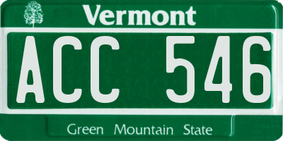 VT license plate ACC546