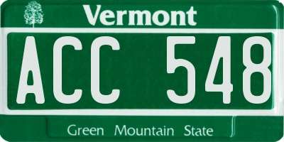 VT license plate ACC548